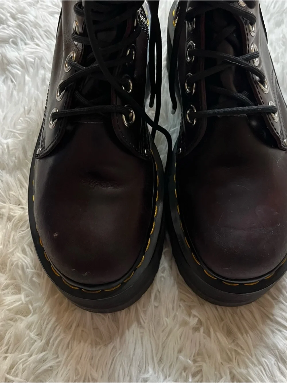Dr. Marten Jadon Max Leather Platform Boots in Oxblood Atlas - Picture 11 of 15
